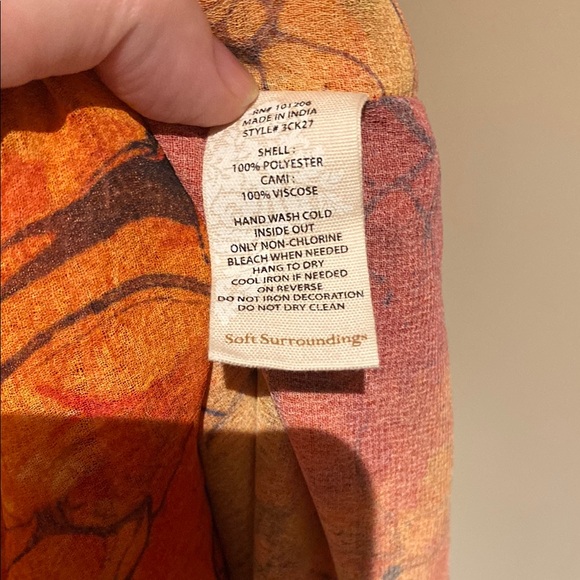 Soft Surroundings Orange and Green Maxi Dress - Picture 5 of 5